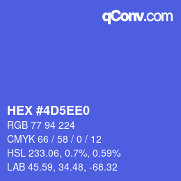 颜色代码: HEX #4D5EE0 | qconv.com