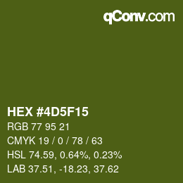 カラーコード: HEX #4D5F15 | qconv.com