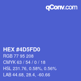 Color code: HEX #4D5FD0 | qconv.com