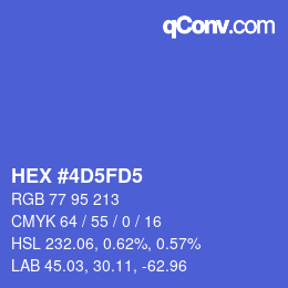 Color code: HEX #4D5FD5 | qconv.com