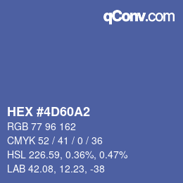 颜色代码: HEX #4D60A2 | qconv.com