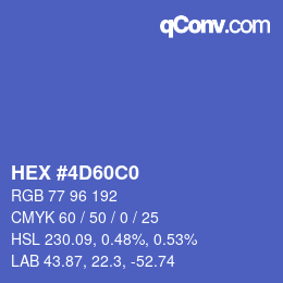 Color code: HEX #4D60C0 | qconv.com