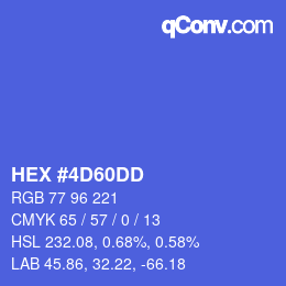 カラーコード: HEX #4D60DD | qconv.com