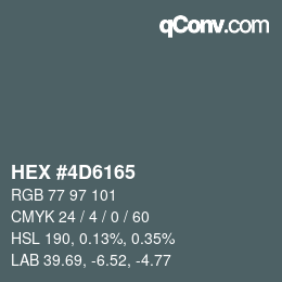 Farbcode: HEX #4D6165 | qconv.com
