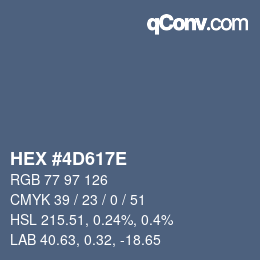 Color code: HEX #4D617E | qconv.com