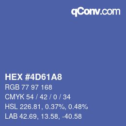 颜色代码: HEX #4D61A8 | qconv.com