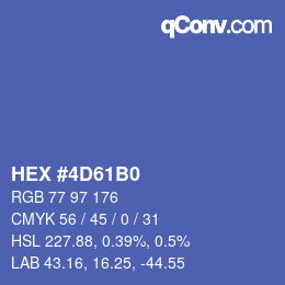カラーコード: HEX #4D61B0 | qconv.com