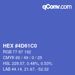 Color code: HEX #4D61C0 | qconv.com