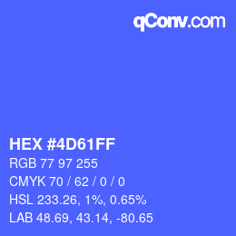 カラーコード: HEX #4D61FF | qconv.com