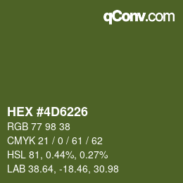 颜色代码: HEX #4D6226 | qconv.com