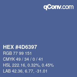 Farbcode: HEX #4D6397 | qconv.com