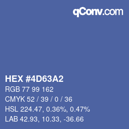Color code: HEX #4D63A2 | qconv.com