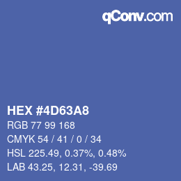 カラーコード: HEX #4D63A8 | qconv.com
