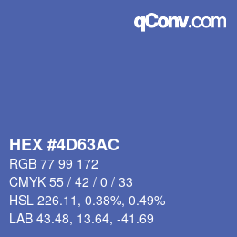 Color code: HEX #4D63AC | qconv.com