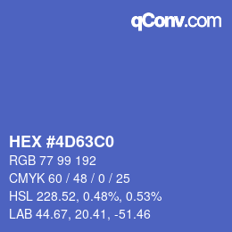 Color code: HEX #4D63C0 | qconv.com