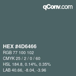 颜色代码: HEX #4D6466 | qconv.com