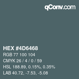 Código de color: HEX #4D6468 | qconv.com