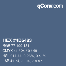 Color code: HEX #4D6483 | qconv.com