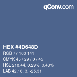 Color code: HEX #4D648D | qconv.com
