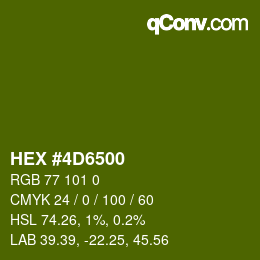 Color code: HEX #4D6500 | qconv.com