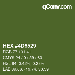 カラーコード: HEX #4D6529 | qconv.com