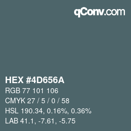 カラーコード: HEX #4D656A | qconv.com