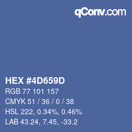 Color code: HEX #4D659D | qconv.com