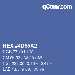 颜色代码: HEX #4D65A2 | qconv.com