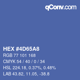 颜色代码: HEX #4D65A8 | qconv.com