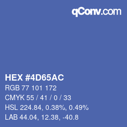 Color code: HEX #4D65AC | qconv.com