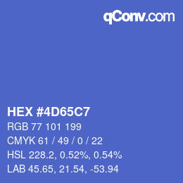 颜色代码: HEX #4D65C7 | qconv.com