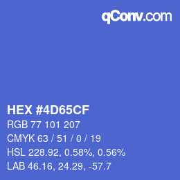 カラーコード: HEX #4D65CF | qconv.com