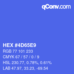 カラーコード: HEX #4D65E9 | qconv.com