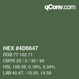 Color code: HEX #4D6647 | qconv.com
