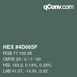 Código de color: HEX #4D665F | qconv.com
