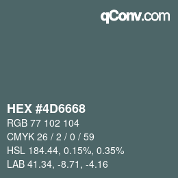カラーコード: HEX #4D6668 | qconv.com