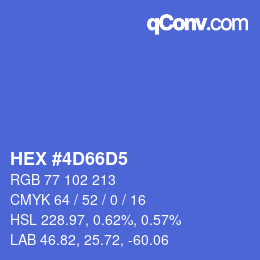 カラーコード: HEX #4D66D5 | qconv.com