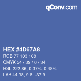 颜色代码: HEX #4D67A8 | qconv.com