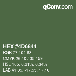 カラーコード: HEX #4D6844 | qconv.com