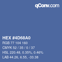 カラーコード: HEX #4D68A0 | qconv.com