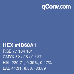 カラーコード: HEX #4D68A1 | qconv.com