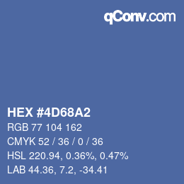 颜色代码: HEX #4D68A2 | qconv.com