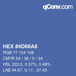颜色代码: HEX #4D68A8 | qconv.com