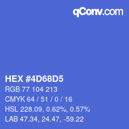 カラーコード: HEX #4D68D5 | qconv.com