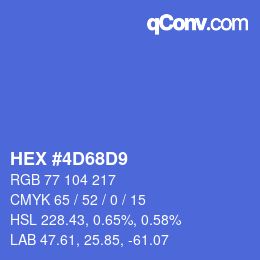 Color code: HEX #4D68D9 | qconv.com