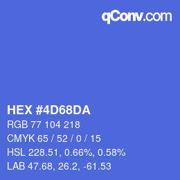 カラーコード: HEX #4D68DA | qconv.com