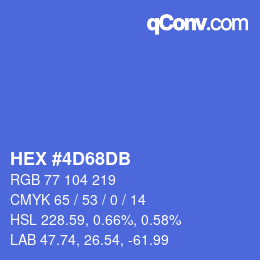 颜色代码: HEX #4D68DB | qconv.com
