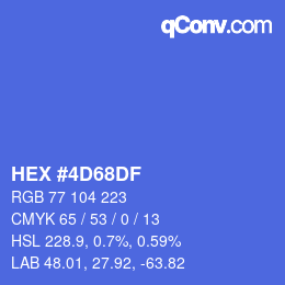 Color code: HEX #4D68DF | qconv.com