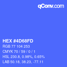 Color code: HEX #4D68FD | qconv.com