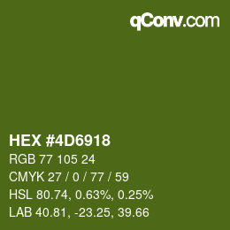 Color code: HEX #4D6918 | qconv.com